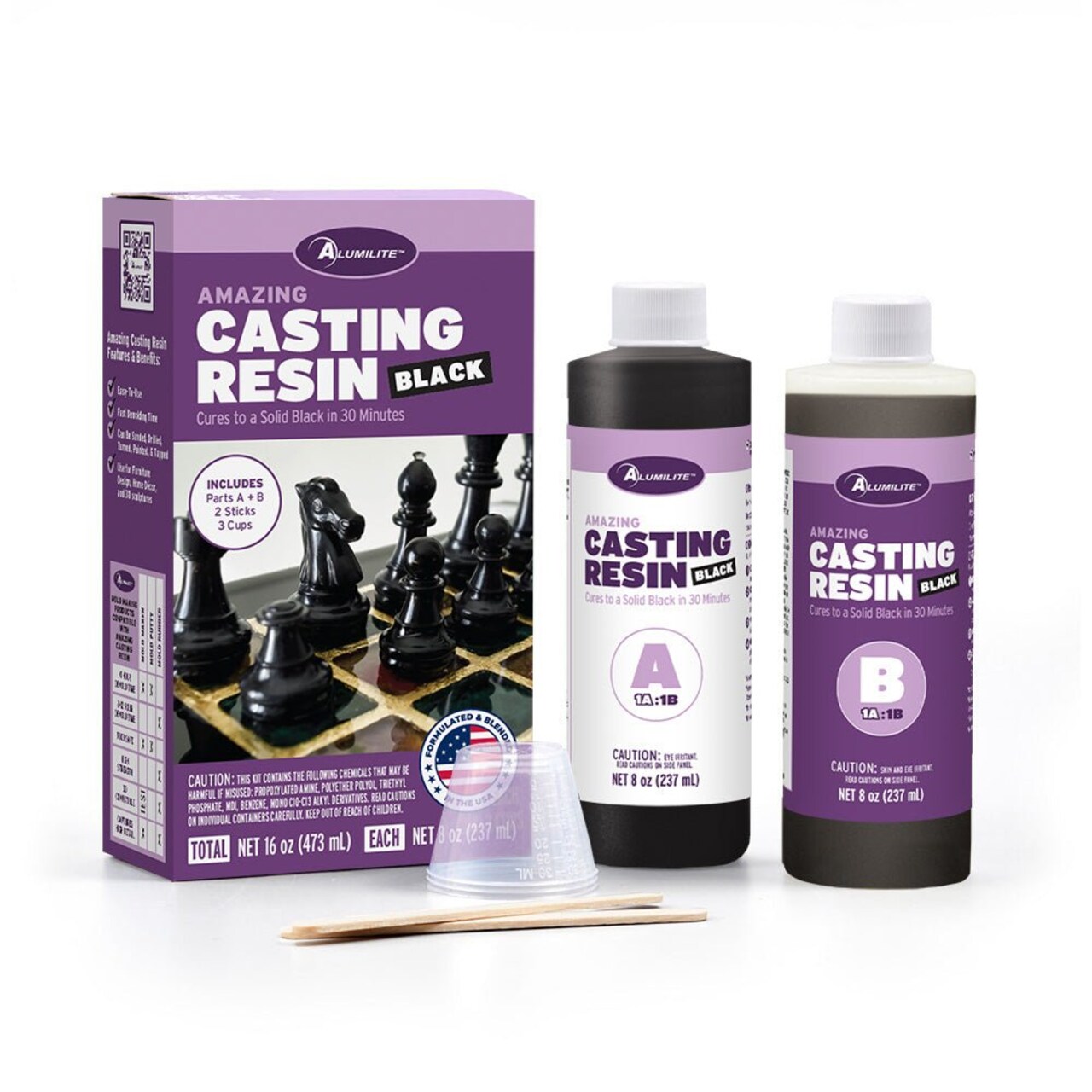 Amazing Casting Resin Black 16oz Kit - (8oz each; side A and side B)